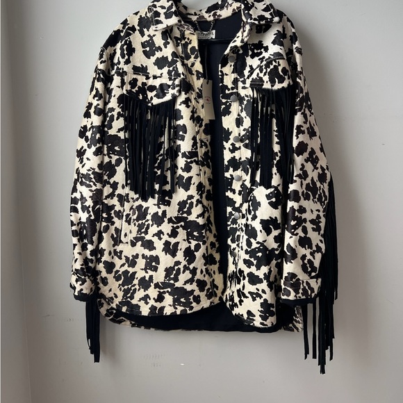 IDYLLWIND WOMEN'S HAIR-ON COW HIDE FRINGE SHACKET Size XL - Picture 9 of 11